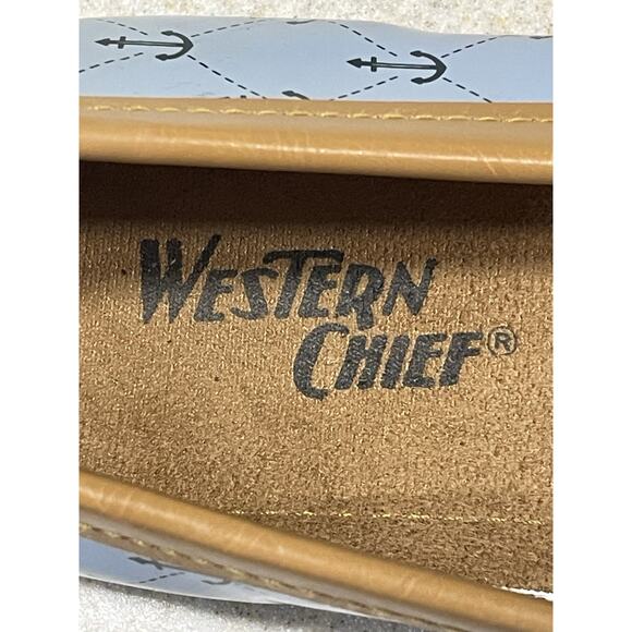 Western Chief Women's Anchors Away Skimmers Slip On Flats Blue & Tan Size 10 - Picture 8 of 9
